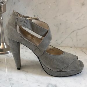 Grey Suede Strappy Sandals